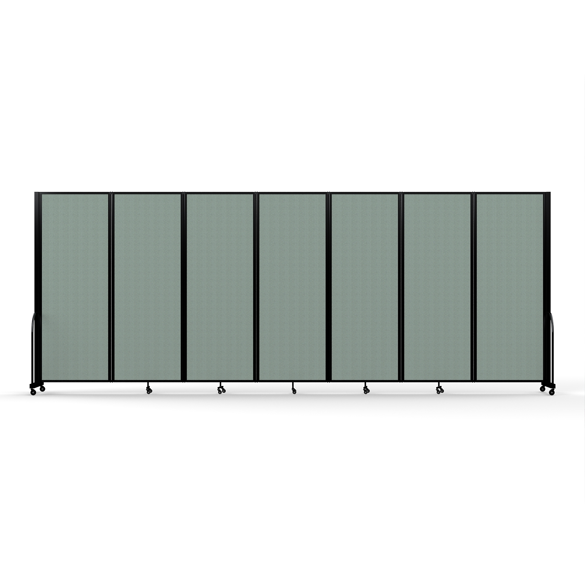 Screenflex Full Motion Divider — 7ft. 6in. x 19ft. 7in., Black Frame, Sea Green, Model# FSH-767-B-EN